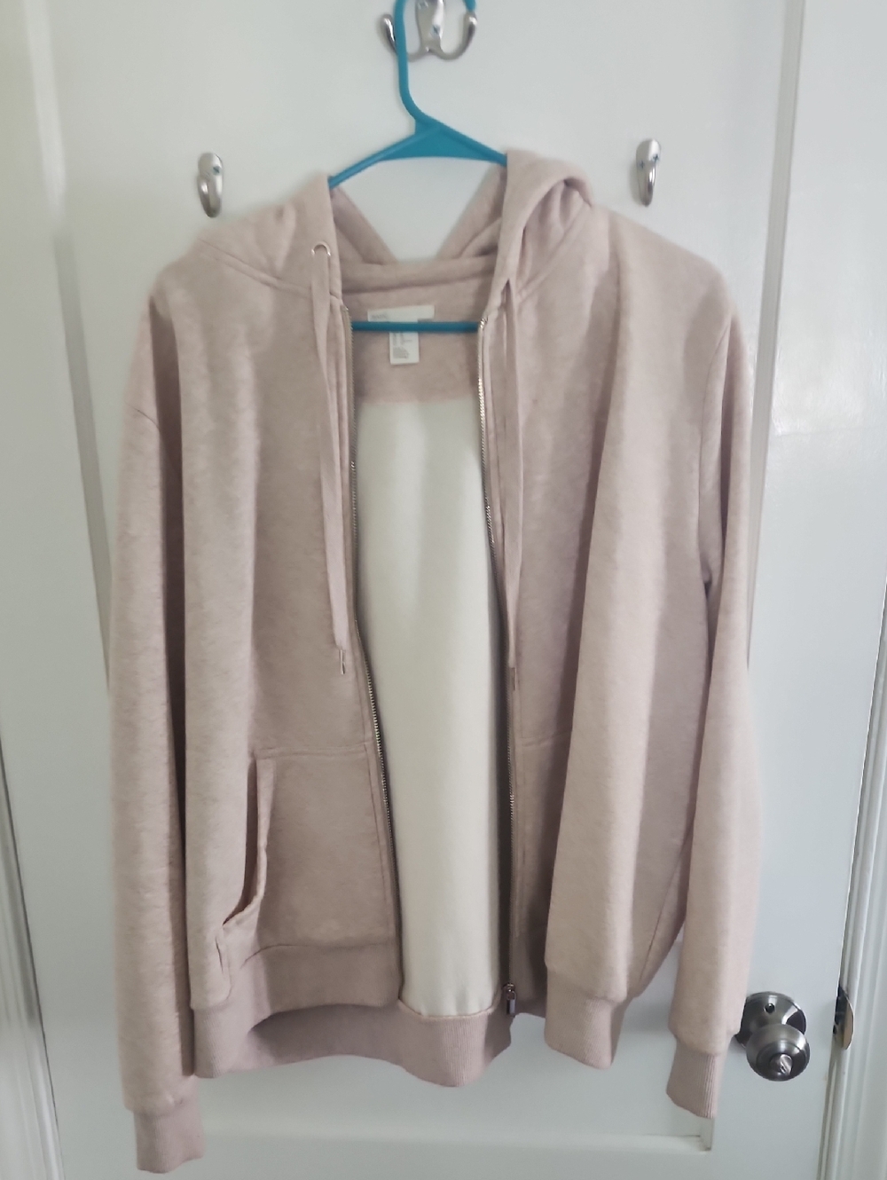 Beige H&M Zip-Up Hoodie
